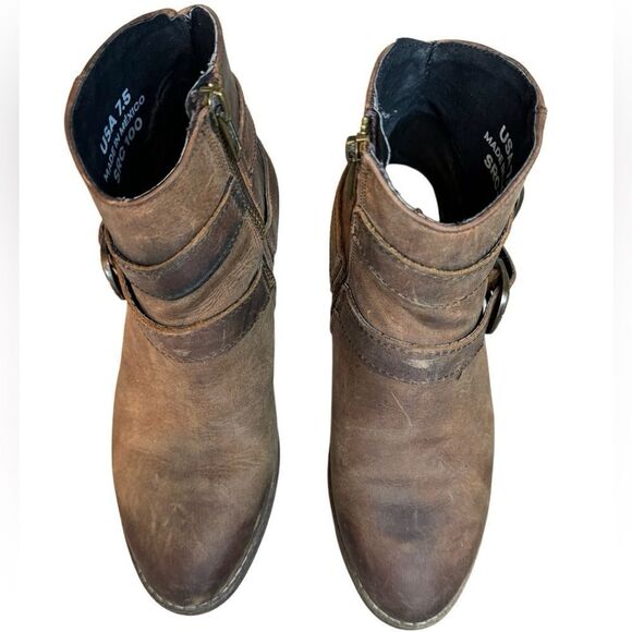 Sterling River Brown Leather Strappy Ankle Boots - Picture 4 of 11